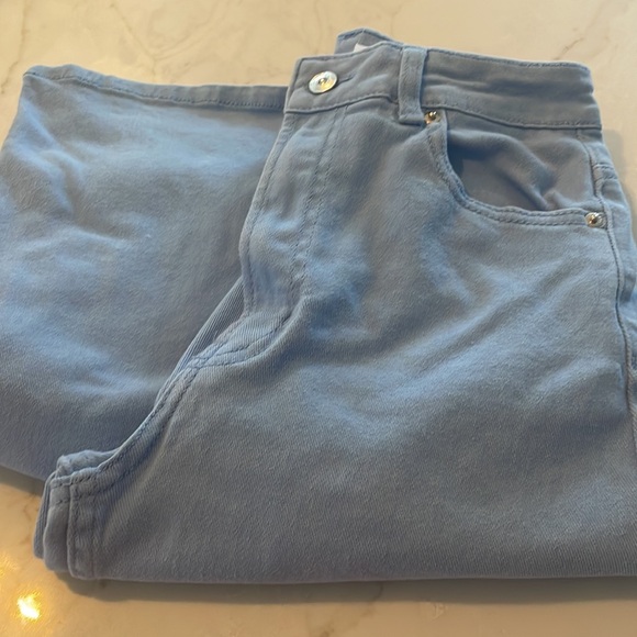 BABY BLUE HIGH WAISTED WIDE LEG JEANS - Picture 2 of 5